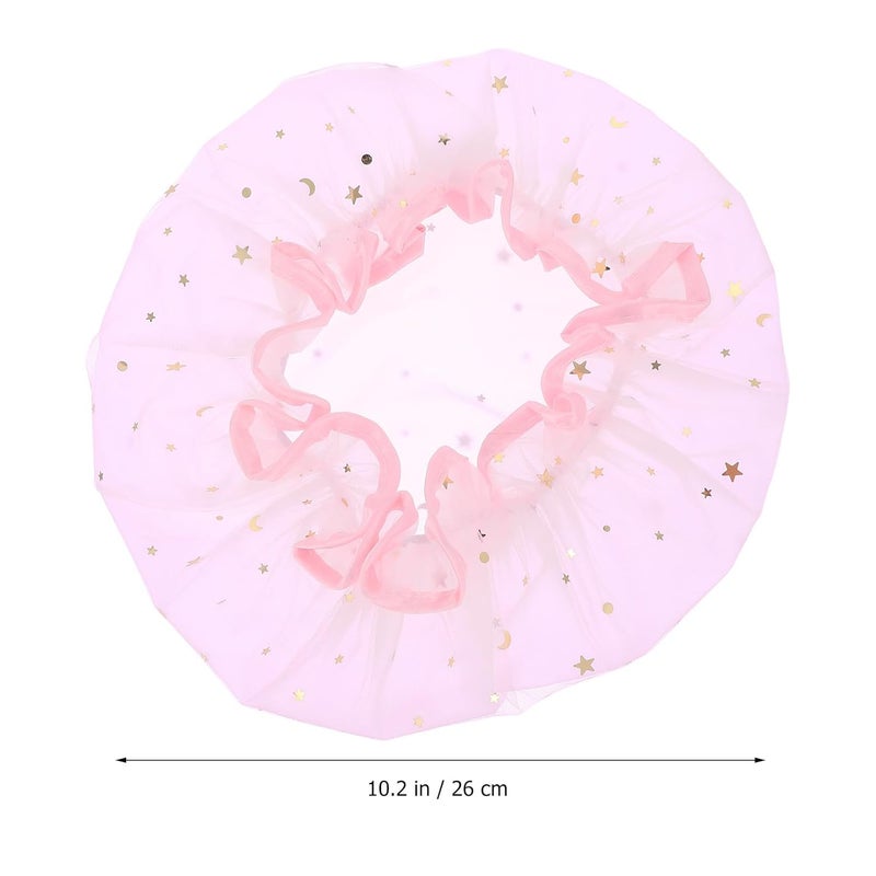 Double Layer Star Pattern Waterproof Shower Cap Thick Reusable Spa Hair Protection For Women - Image 2
